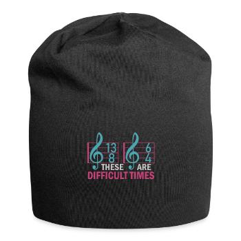 These Are Difficult Times Funny Music Pun - Jersey Beanie - black - Front