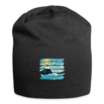 Vintage Lighthouse - Jersey Beanie - black - Front