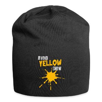 Évitez les sports de neige drôles de neige jaune - Bonnet en jersey - noir - Devant