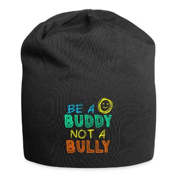 Sei ein Kumpel, kein Tyrann Anti-Mobbing-Kinder Mädchen - Jersey-Beanie - Schwarz - Vorne
