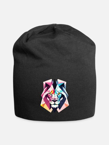 Polygon Löwe - Jersey-Beanie - Schwarz