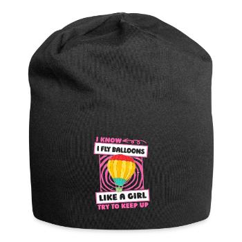 Hot Air Ballooning Girls - Jersey Beanie - black - Front