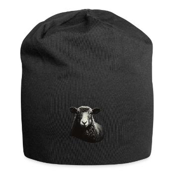Schaf Schablone Art.-nr - Jersey-Beanie - Schwarz - Vorne