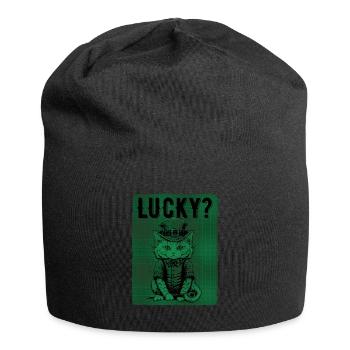 Lucky? Cat St. Patty Day - Jersey Beanie - black - Front