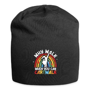 Warum laufen, wenn Sie Wagenrad-Gymnastik können - Jersey-Beanie - Schwarz - Vorne