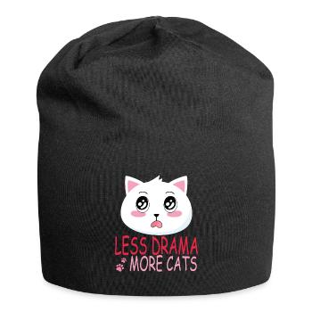 Katzen Mutter Miau Lustig Katzendame T-Shirt - Jersey-Beanie - Schwarz - Vorne