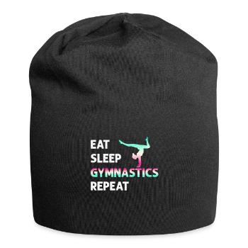Eat Sleep Gymnastics Repeat Girl Women Funny - Jersey Beanie - black - Front