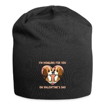 I'm Howling for you on Valentine's Day - Jersey Beanie - black - Front