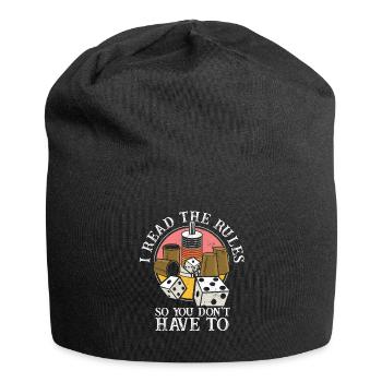 Ich lese die Regeln, damit Sie nicht müssen - Jersey-Beanie - Schwarz - Vorne