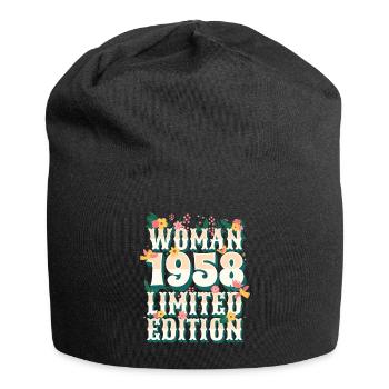 Anniversaire Femme Née En 1958 Femme 65 Ans - Bonnet en jersey - noir - Devant