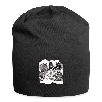 Chats Cartes à jouer - Bonnet en jersey - noir - Devant