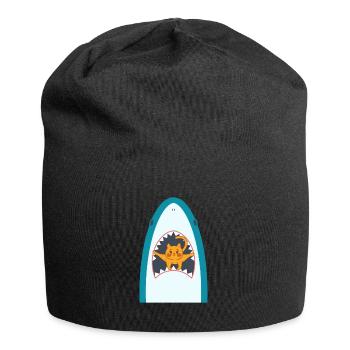 Chat mangeur de requins - Bonnet en jersey - noir - Devant