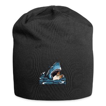 Chat mangeur de requins - Bonnet en jersey - noir - Devant