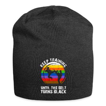 Keep Training Until The Belt Turns Black - Jersey Beanie - charcoal grey - Front