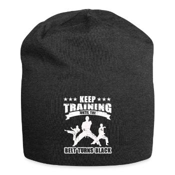 Keep Training Until The Belt Turns Black - Jersey Beanie - charcoal grey - Front