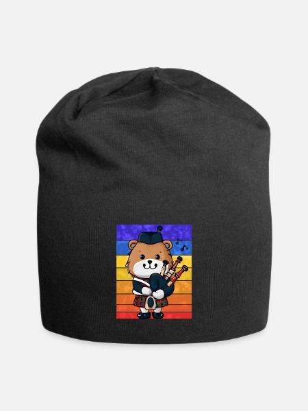 Schottischer Dudelsack-Bär - Jersey-Beanie - Schwarz