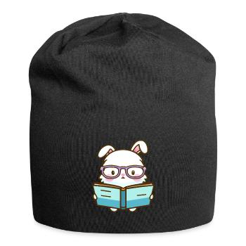 Lapin rat de bibliothèque - Bonnet en jersey - noir - Devant