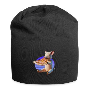 Piggy in Paradise Pizza - Jersey-Beanie - Schwarz - Vorne