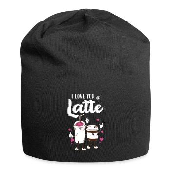 Je t’aime un latte - Bonnet en jersey - noir - Devant