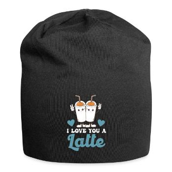 I Love You A Latte - Jersey Beanie - black - Front