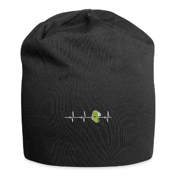Drôle d’amoureux du concombre Jeu de mots Cucumber Hearbeat - Bonnet en jersey - noir - Devant