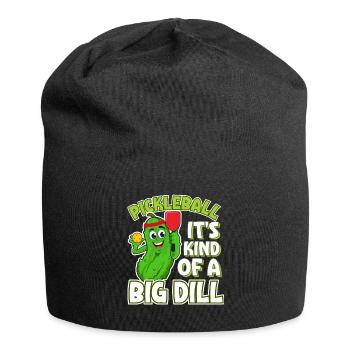 Drôle d’amoureux du concombre Pickleball - Bonnet en jersey - noir - Devant