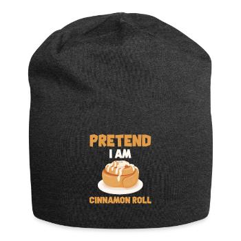Pretend I'm a cinnamon bun - Jersey Beanie - charcoal grey - Front