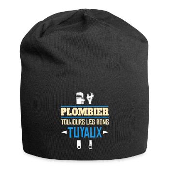 Toujours Les Bons Tuyaux - Humour Plombier - Bonnet en jersey - noir - Devant