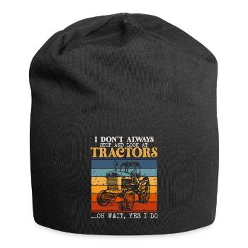 Ich halte nicht immer an und schaue mir Traktoren an - Jersey-Beanie - Schwarz - Vorne