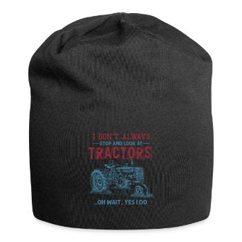 Ich halte nicht immer an und schaue mir Traktoren an - Jersey-Beanie - Schwarz - Vorne