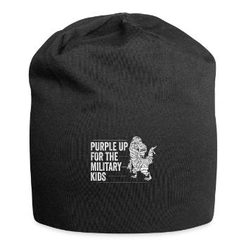 Purple Up Military Strong Child Kids Support - Jersey Beanie - black - Front