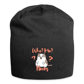 Who, me? Never - Erschrockene Katze - Jersey-Beanie - Schwarz - Vorne