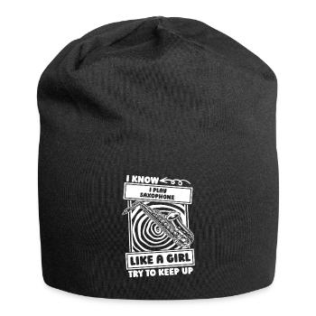 Saxophone Saxophone Girl - Jersey Beanie - black - Front