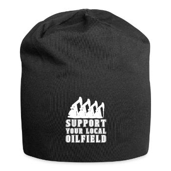 Ölfeld Bohrinsel Anlage - Jersey-Beanie - Schwarz - Vorne
