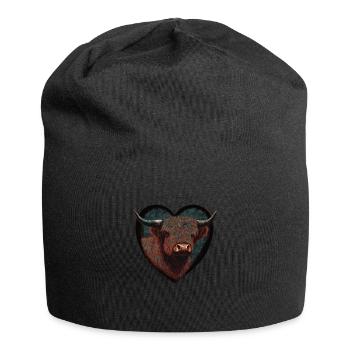 Cœur de bétail des Highlands - Bonnet en jersey - noir - Devant