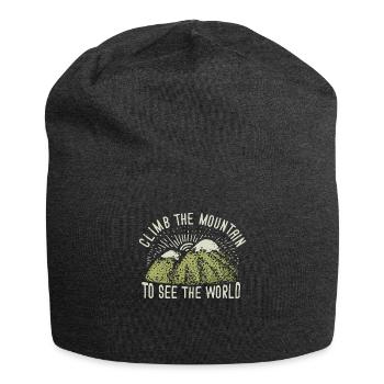 Erklimmen Sie den Berg, um die Welt zu sehen - Jersey-Beanie - Anthrazit - Vorne