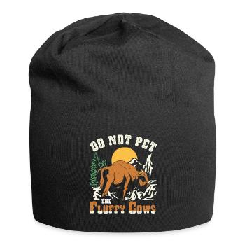Streicheln Sie nicht die flauschigen Kühe - Jersey-Beanie - Schwarz - Vorne