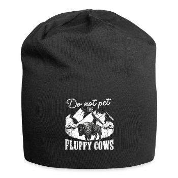 Streicheln Sie nicht die flauschigen Kühe - Jersey-Beanie - Schwarz - Vorne