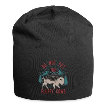 Streicheln Sie nicht die flauschigen Kühe - Jersey-Beanie - Schwarz - Vorne