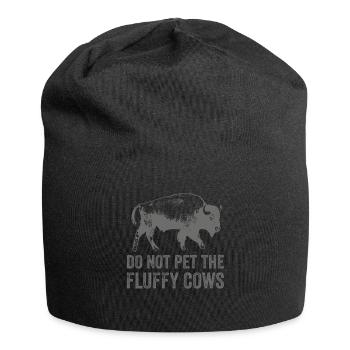 Streicheln Sie nicht die flauschigen Kühe - Jersey-Beanie - Schwarz - Vorne