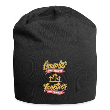 Christian Christianity Couple - Jersey Beanie - black - Front