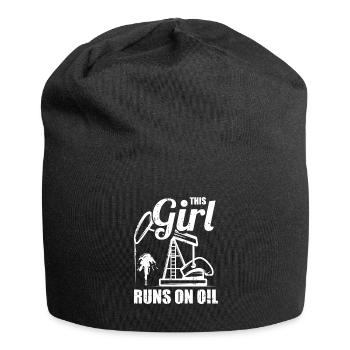 Ölfeld Bohrinsel Mädchen - Jersey-Beanie - Schwarz - Vorne