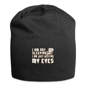 Je ne dors pas, je repose juste mes yeux - Bonnet en jersey - noir - Devant