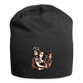 Firefighter Wife wife of a firefighter - Jersey Beanie - black - Front