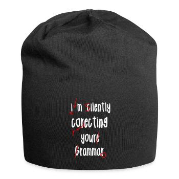 Je corrige silencieusement votre grammaire - Bonnet en jersey - noir - Devant