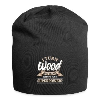 Upcycling Schreiner Holzbearbeitung - Jersey-Beanie - Schwarz - Vorne