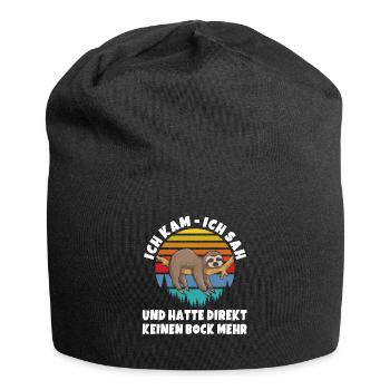 Perfekt für Faulpelz Faultier Schlaf - Jersey-Beanie - Schwarz - Vorne
