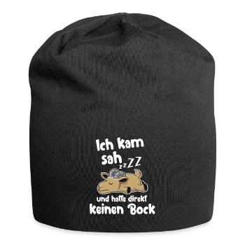 Perfekt für Faulpelz Faultier Schlaf - Jersey-Beanie - Schwarz - Vorne
