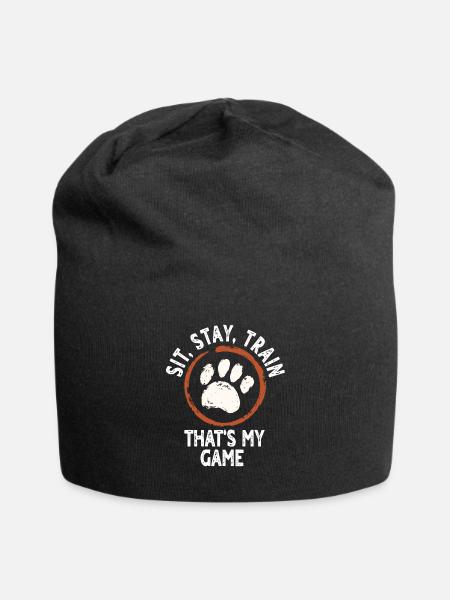 Hundetrainer - Jersey-Beanie - Schwarz