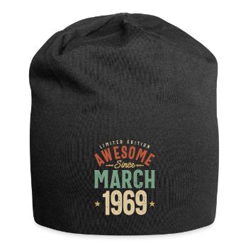 March 1969 Birthday 54 Years Old - Jersey Beanie - black - Front
